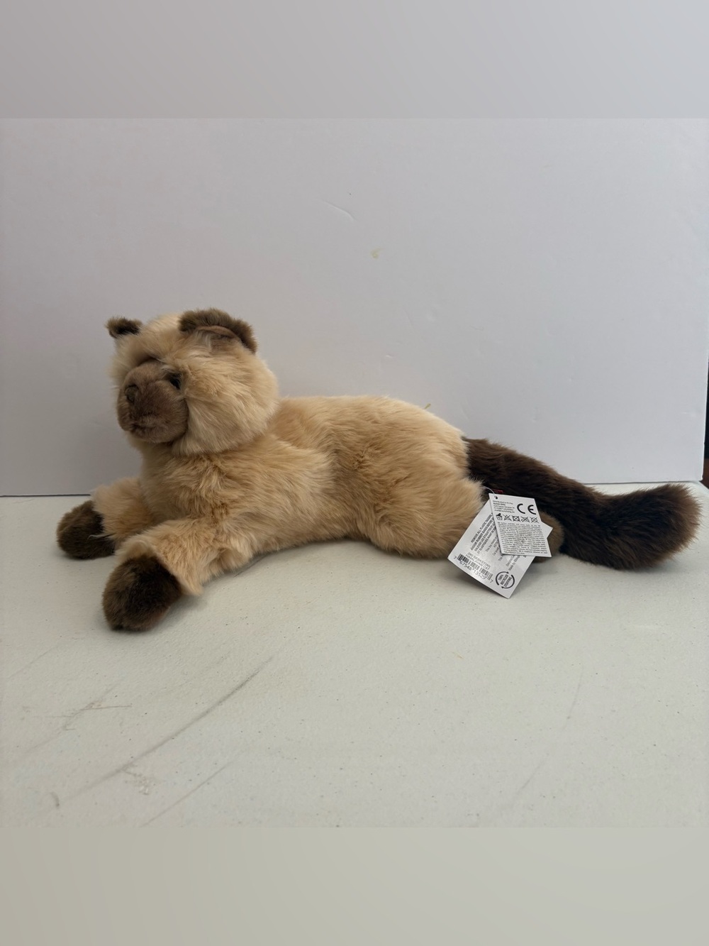 Douglas Cuddle Toys Brown Himalayan Sebastian Laying Cat Plush 19"  #280
